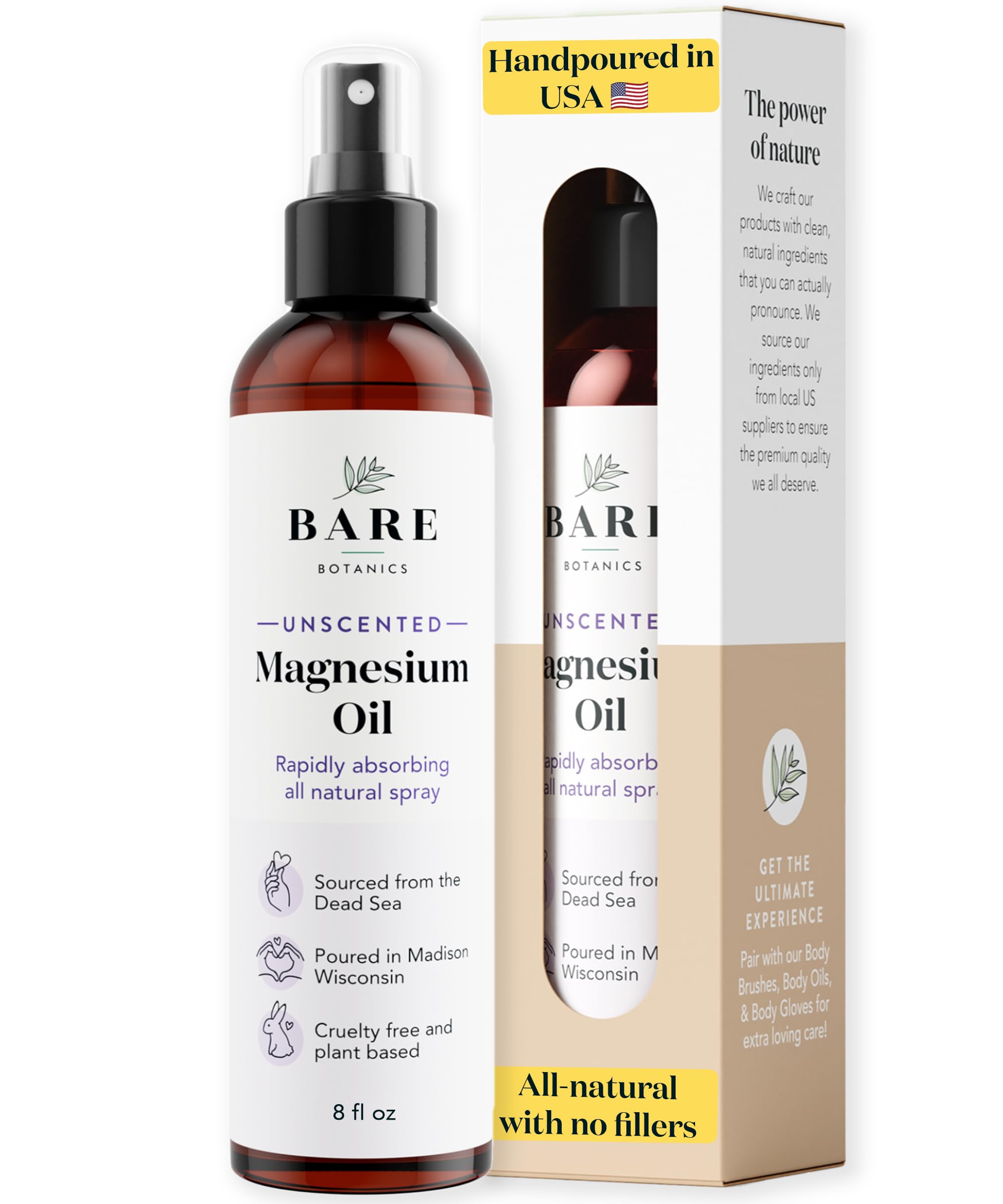 Amazon.com: Bare Botanics Magnesium Oil Spray 8oz Unscented